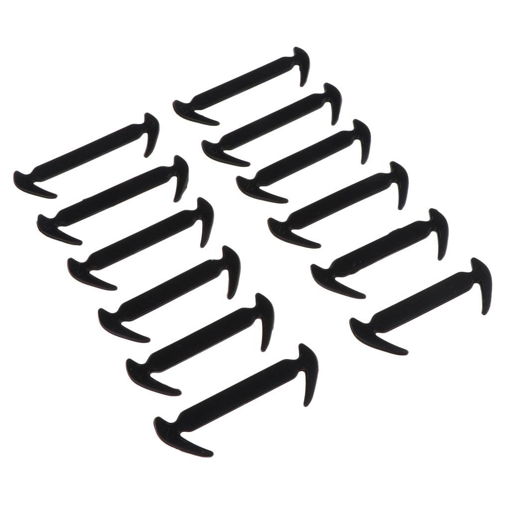 3-5pack 12Pcs/set Unisex No Tie Shoelaces Elastic Silicone Sneaker Laces Black