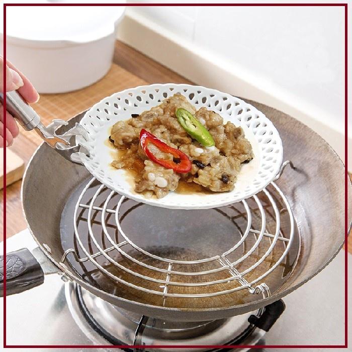 Vĩ gác chảo chiên rán róc dầu mỡ loại dày bằng inox xịn Vỉ Ráo Dầu Mỡ