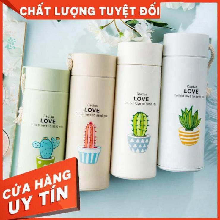 Bình Nước In Hình Xương Rồng Nhiều Màu Cute