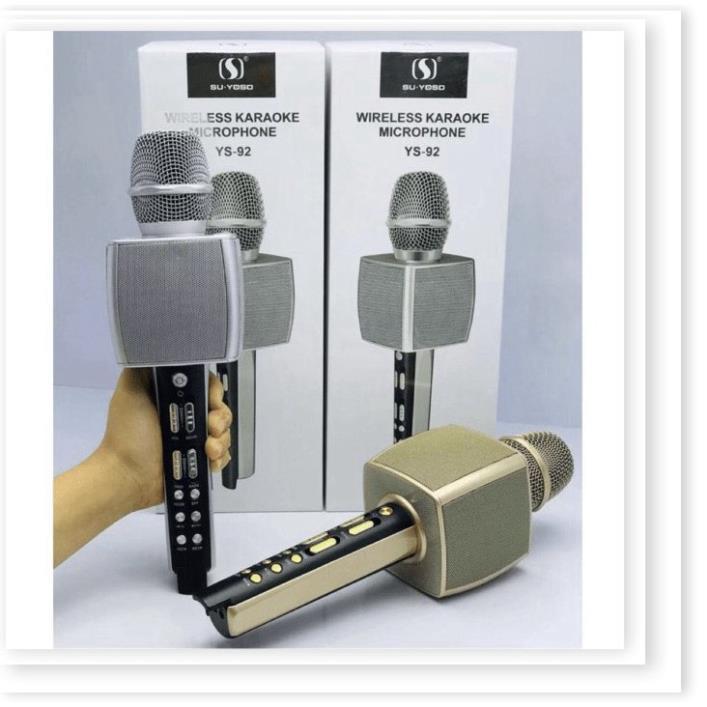 Micro Karaoke Bluetooth YS-92 Trang Bị Soudcard Dùng Livetream Vùa Hát Như Micro Loa Rời Bình Thường