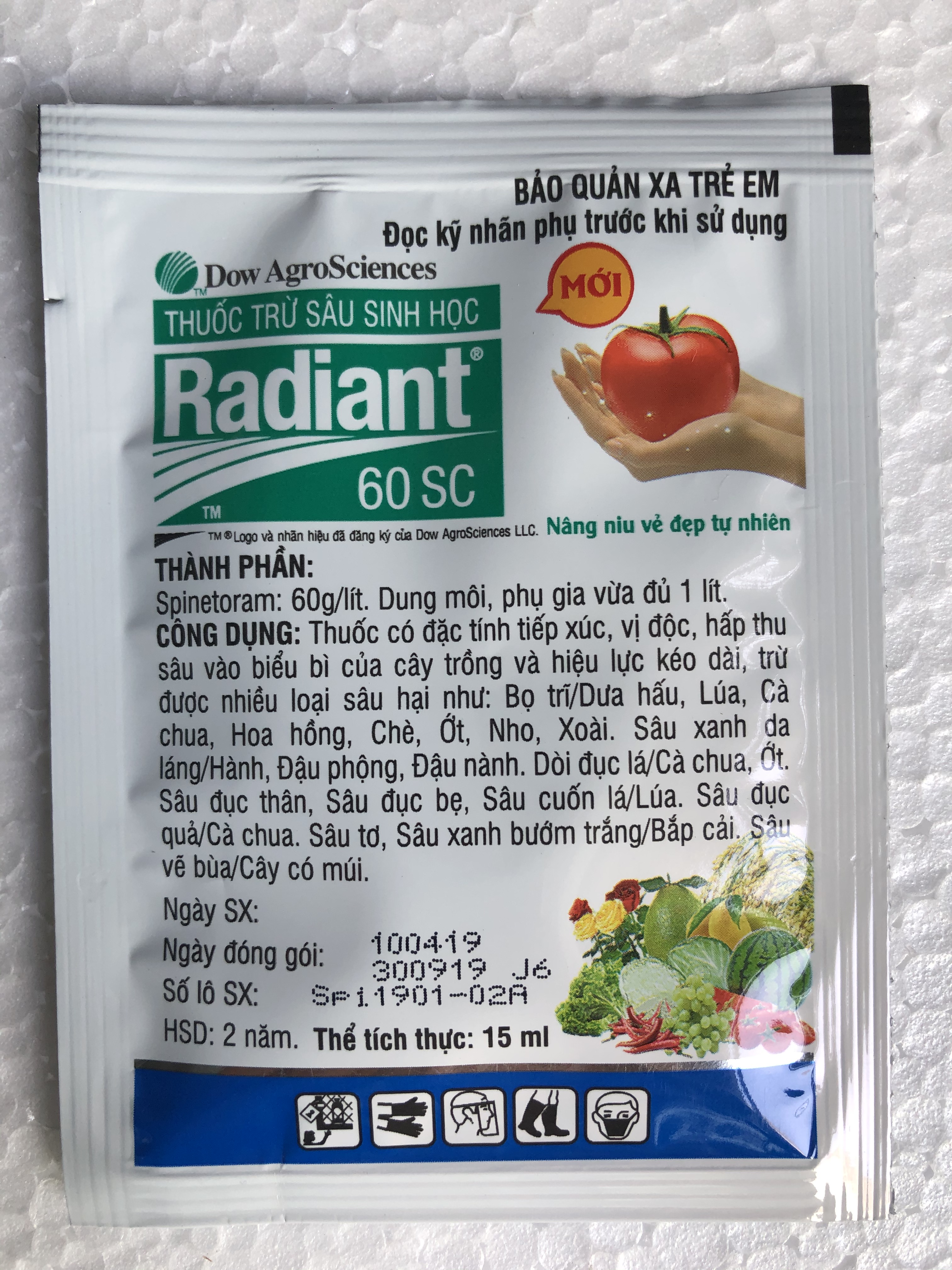 THUỐC TRỪ SÂU SINH HỌC RADIANT, THUỐC CÓ TÁC DỤNG TIẾP XÚC, VỊ ĐỘC THẤM SÂU VÀO CÂY TRỒNG DIỆT ĐƯỢC NHIỀU LOẠI CÔN TRÙNG HẠI CÂY TRỒNG, HOA KIỂNG, RAU MÀU, CÂY ĂN TRÁI