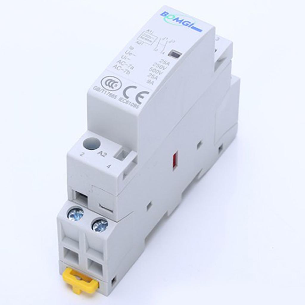 AC 230V 25A AC Mô Đun Tiếp Điểm 2 Cực 2 P Hộ Gia Đình Mô Đun Xe Máy Các Tiếp Điểm AC Contactor 2 Bình Thường m