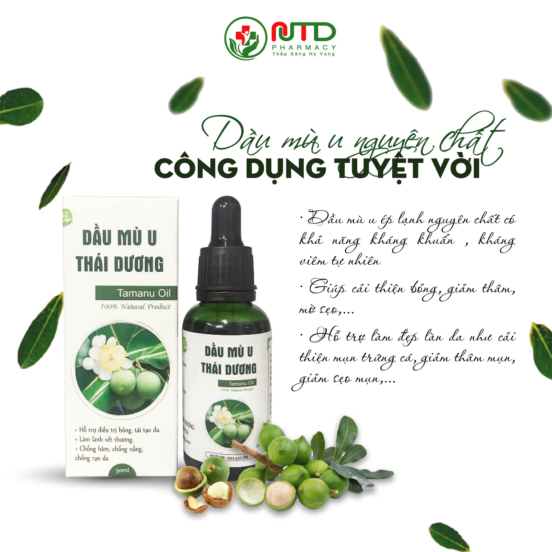 Dầu mù u Thái Dương 30ML - Chăm sóc làn da bé, giảm bỏng, giảm ngứa, giảm hăm tã,...