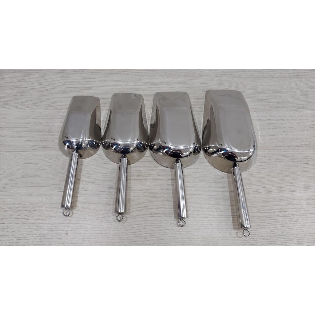 Xúc đá, xúc ngũ cốc inox cao cấp 304 đầu vuông nhiều kích thước