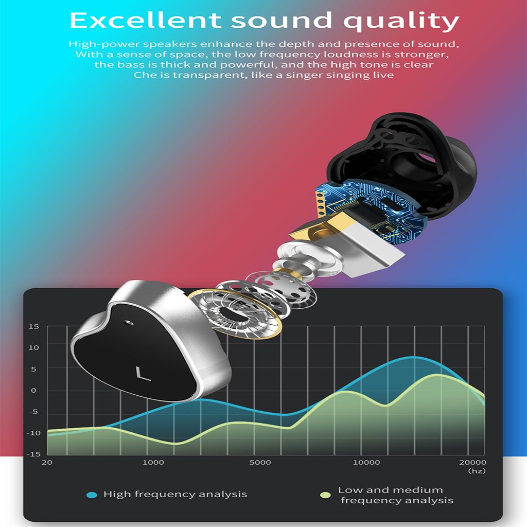 Wireless Headset TWS In-ear Bluetooth Earphone Sport Mini Smart Watch Wristband