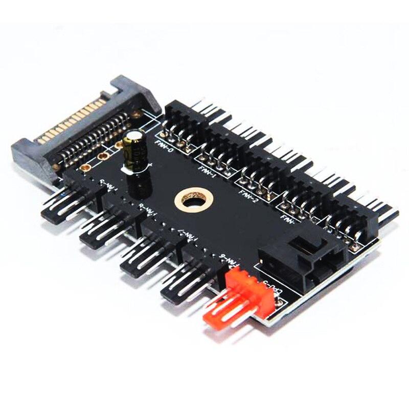 Bộ chia nguồn quạt tản nhiệt 15Pin SATA IDE sang 10 cổng 4pin 4P 3Pin HUB