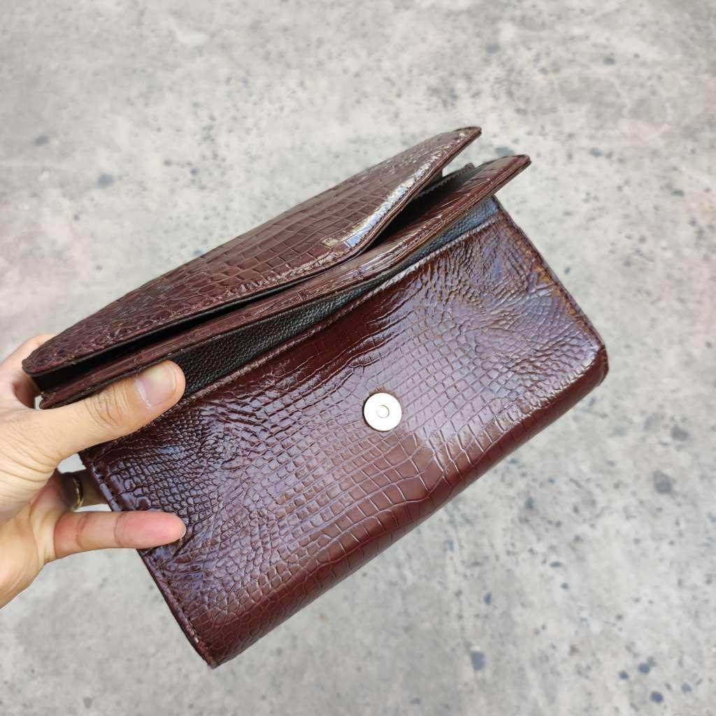 Cầm tay kiêm túi đeo Nữ da bụng cá sấu đẹp mịn màng!
