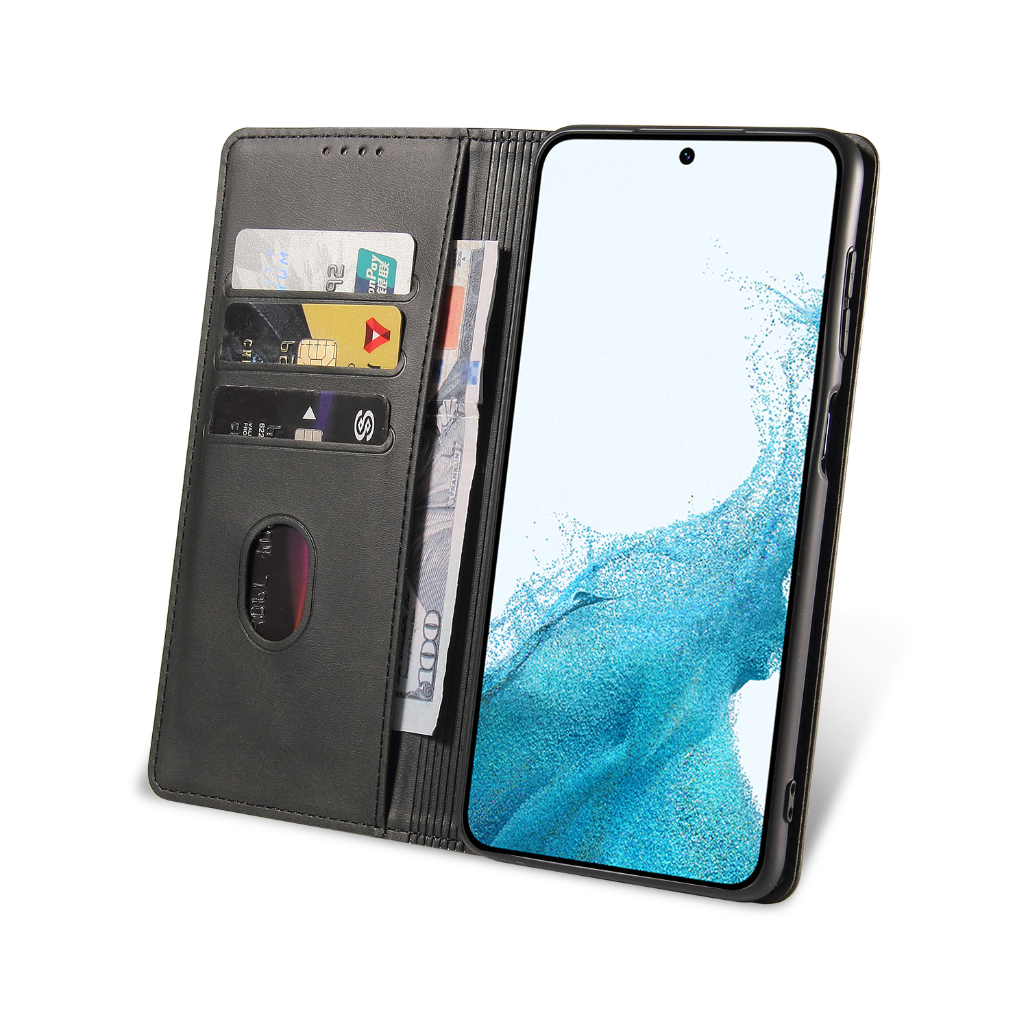 Bao da ốp lưng dành cho Samsung A14 4G, A14 5G, A04, A04s, A24, A34 5G, A54 5G, A05, A05s, M14 5G, M34, M54 dạng ví cao cấp, kiểu dáng thời trang có ngăn đựng thẻ tiện lợi