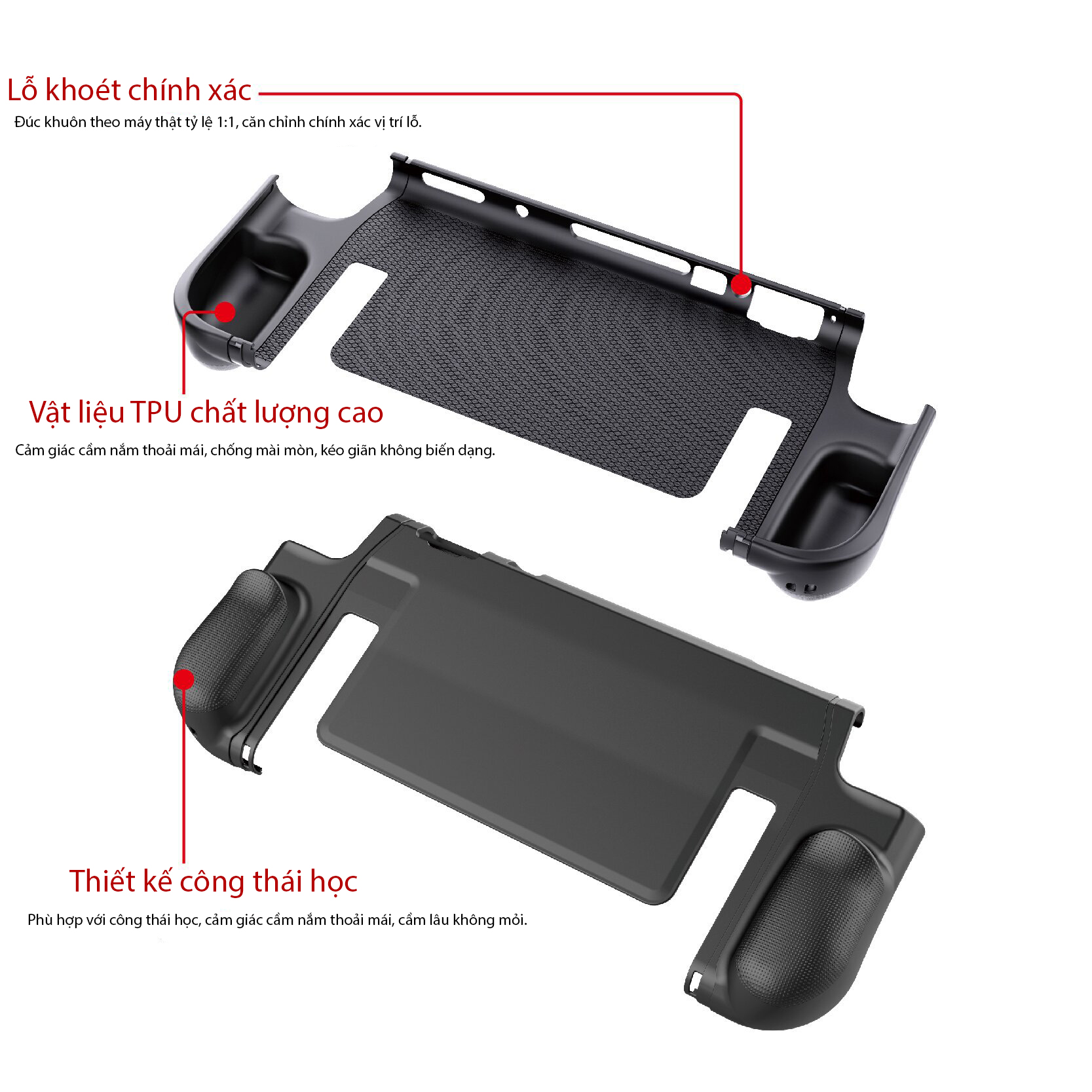Bao Case Ốp TPU có báng cầm công thái học chống trượt bảo vệ cho Nintendo Switch 2 - Hàng Chính Hãng