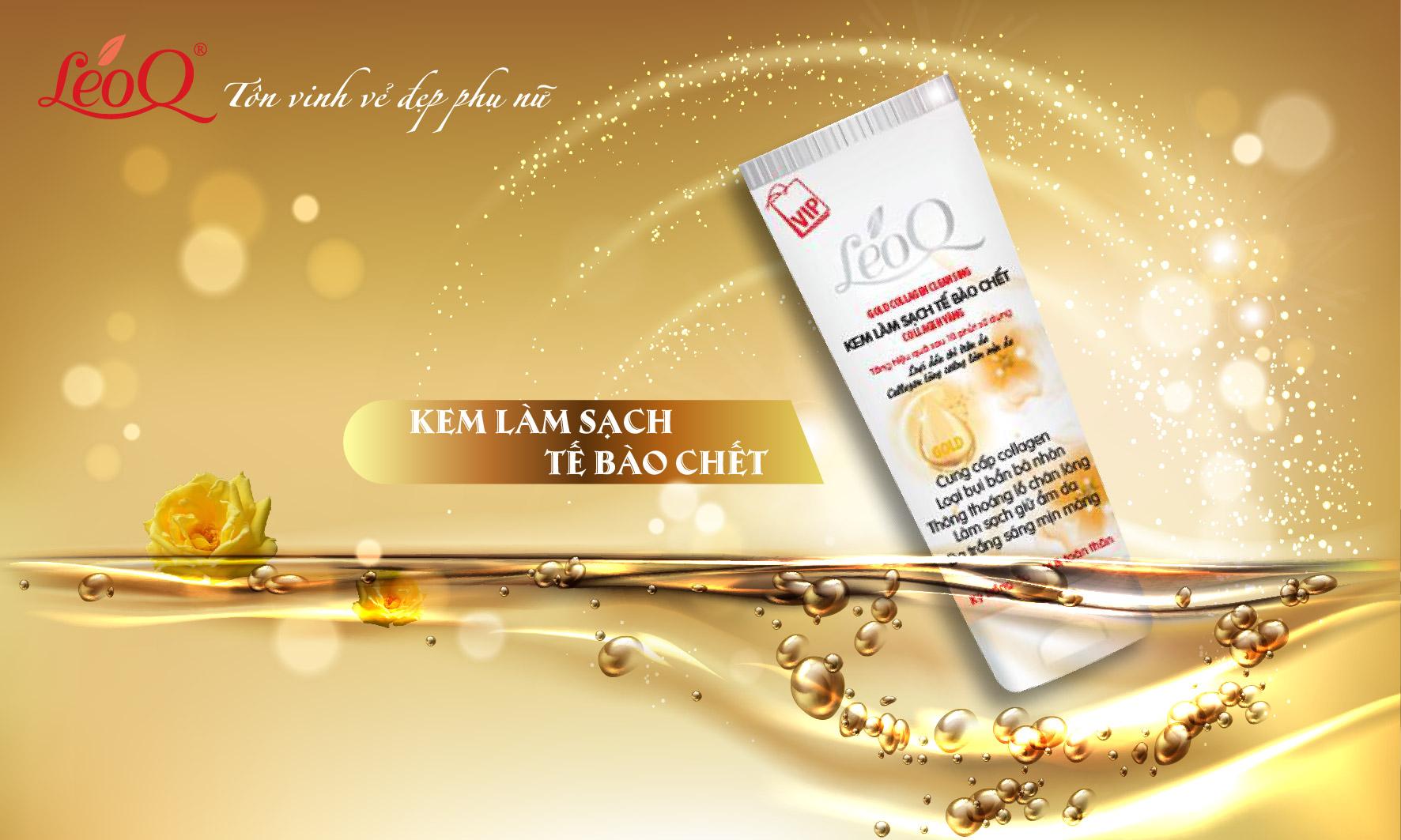 LEOQ KEM LÀM SẠCH TẾ BÀO CHẾT COLLAGEN GOLD 100ml