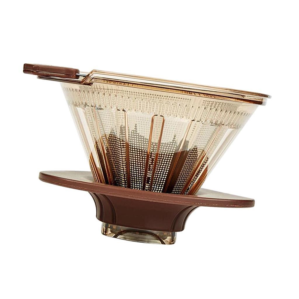 Kitchen Pour Over Cone Dripper Reusable Coffee Filter Cone with Cup Stand
