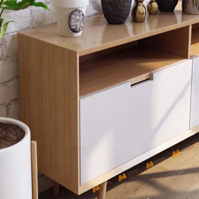 Made in VN Kệ tivi nhỏ gọn bằng gỗ mdf 17mm công ty Mộc Phát độ bền trên 30 năm cho gia đình AN059