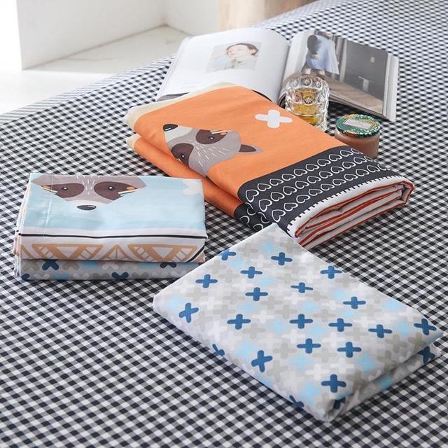 Set Chăn Ga Thổ Cẩm Bé Cáo Xinh Cotton Poly Đanh Mát Dày Dặn