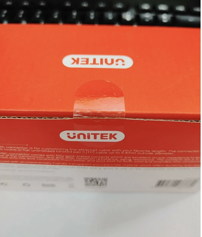 Đầu mạng UTP RJ45 CAT 5E Y-OT18TP Unitek (100cái/hộp) - Hàng Chính Hãng