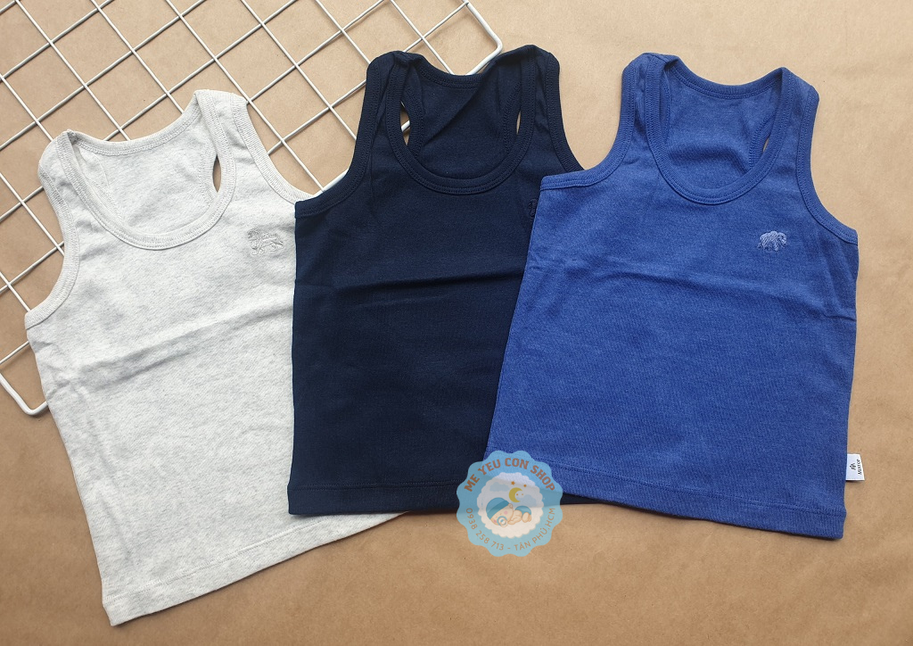 (5-17kg) ÁO BA LỖ COTTON THUN MÀU CHO BÉ TRAI MIA.TOP (giao màu ngẫu nhiên)