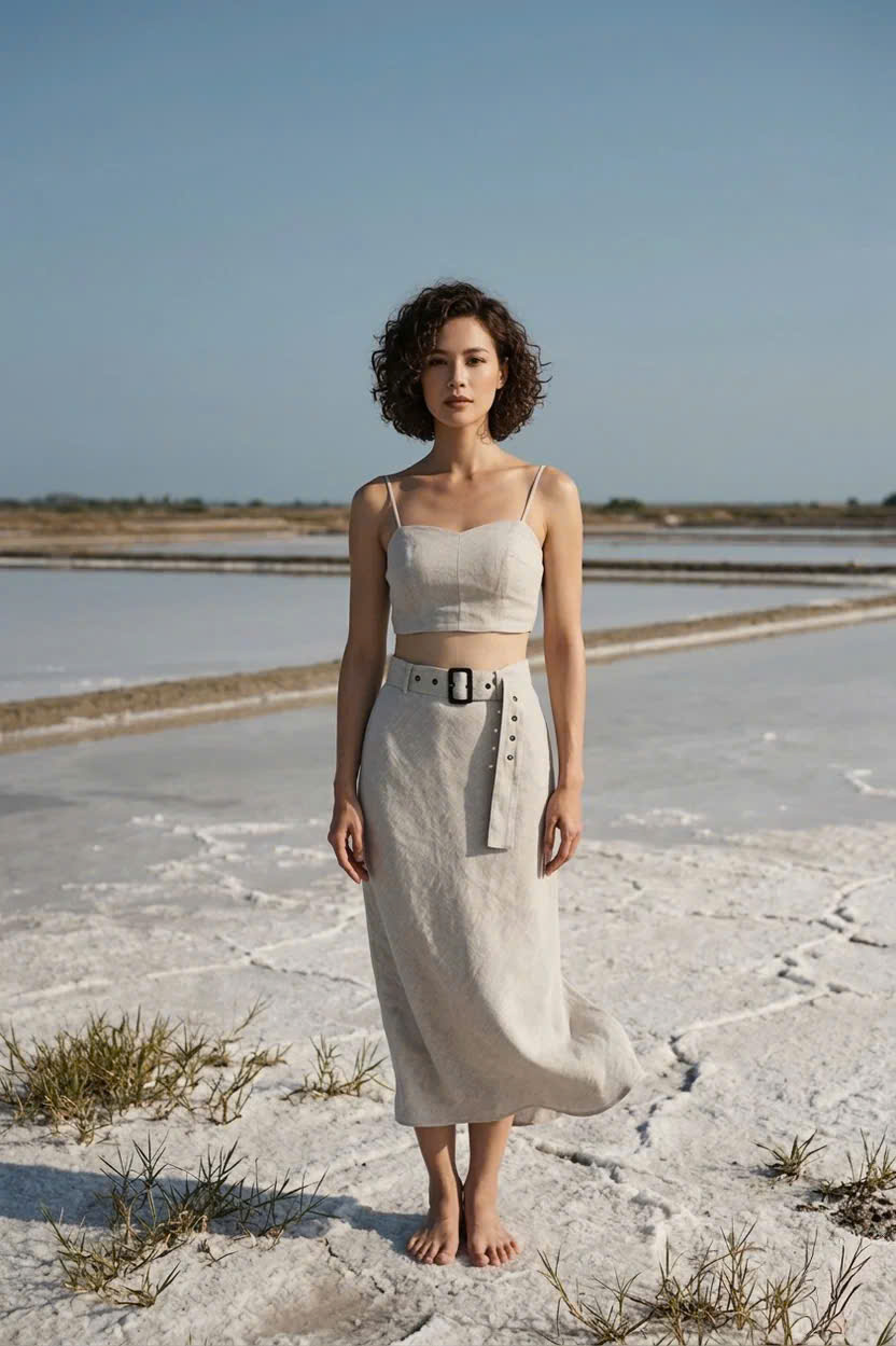 Áo Croptop Hai Dây Linen Vải Lanh Xám Muối Tiêu TOP208 Thời trang Hity