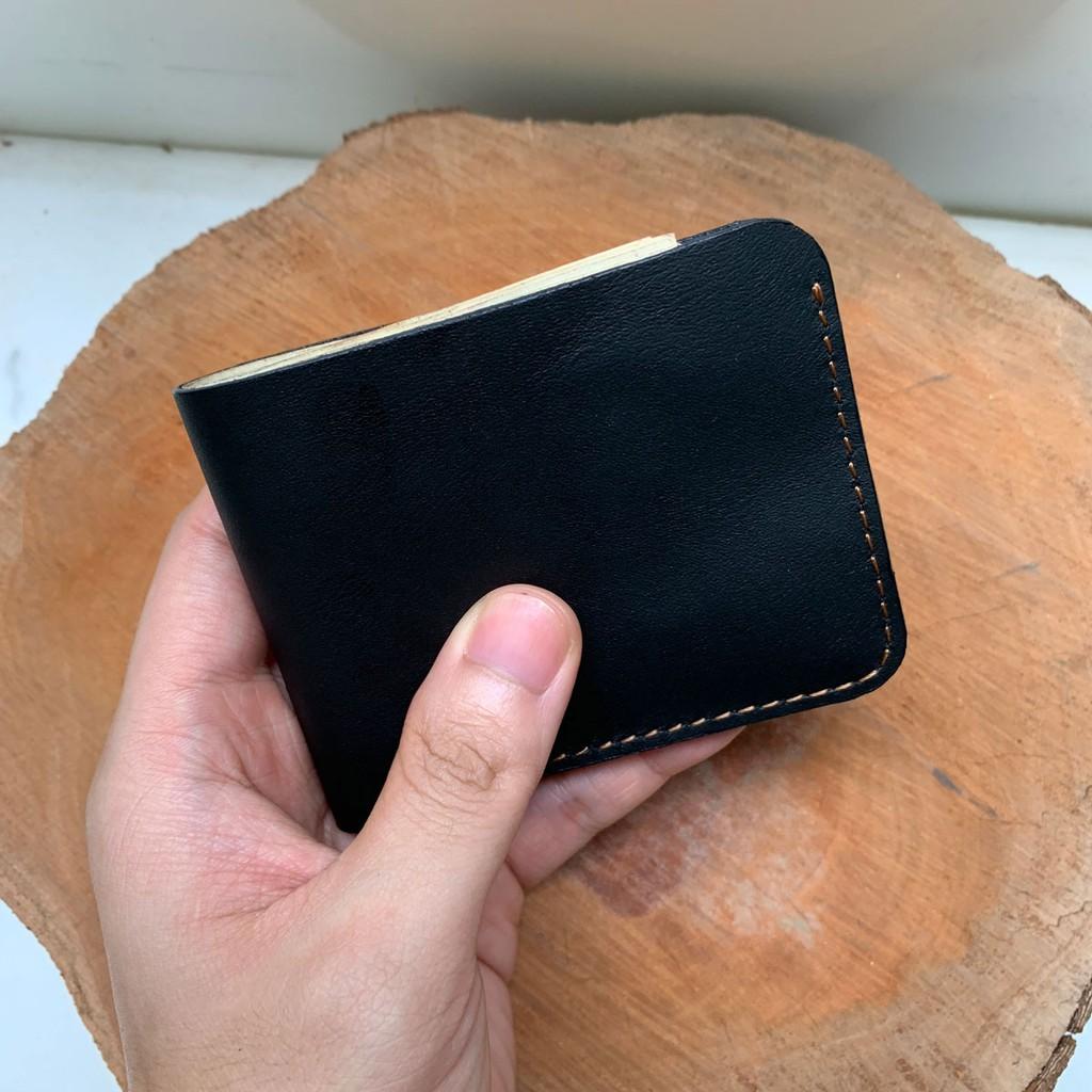 DTleather mang tới cho bạn mẫu ví nam mới - da bò nhuộm màu đen - thiết nhỏ mỏng không cộm khi mang theo DT039