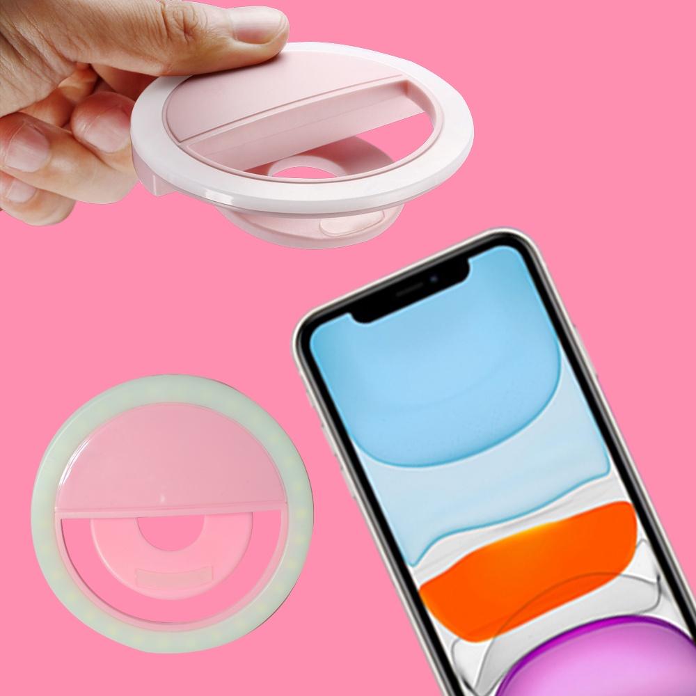 Đèn LED Ring Light Selfie Cho Điện Thoại Di Động/ Máy Tính Dùng Live Stream/ Hỗ Trợ Chụp Ảnh Cực Đẹp Có Thể Sạc Lại