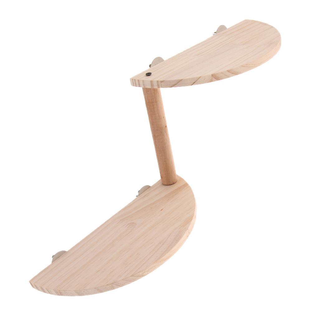 Small Pet Wooden Cage Platform Shelf Semi-circle Board for Hamster Squirrel