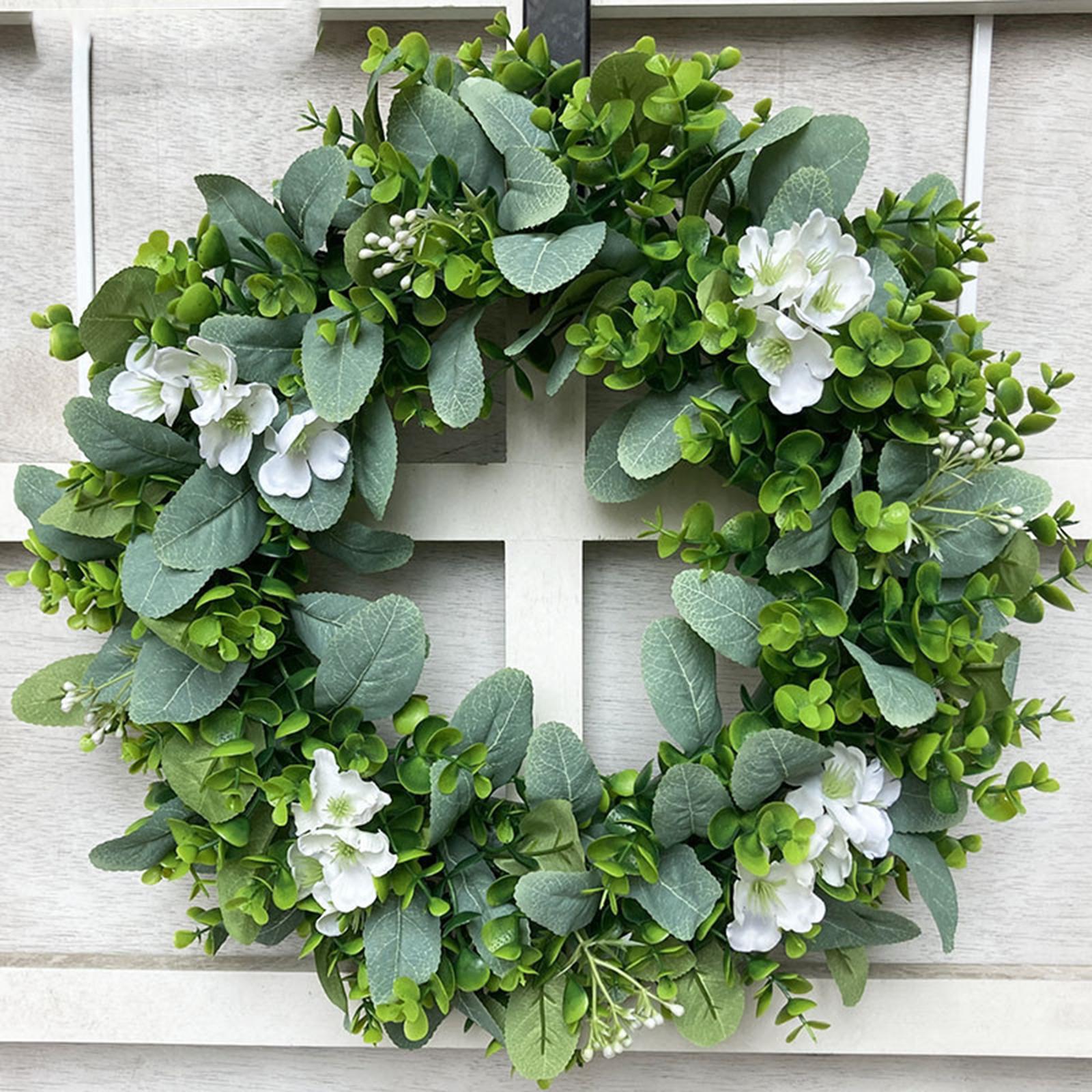 42cm Wreath Artificial Hanging Garland Green Plant Wedding Home Decor