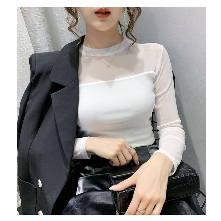 Áo phối ren trơn mặc trong vest blazer cadigen mẫu mới