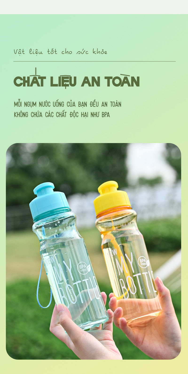 Bình Nước Thể Thao 550ml - Bình nước chạy bộ, đá bóng, tập gym