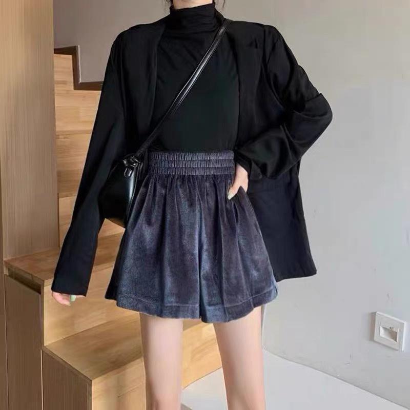 MS395 Quần short nhung nữ cạp chun