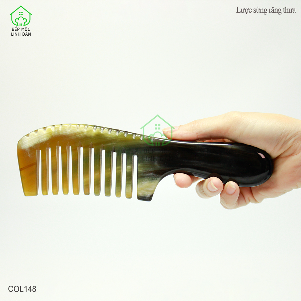 Lược Sừng Răng Thưa Massage Đầu/ Chải Tóc Xoăn Xù Rối