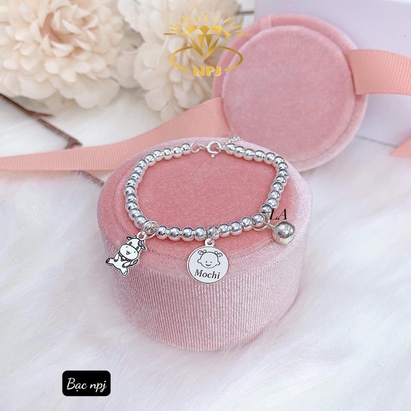 Lắc Tay Khắc Tên, Vòng tay Bi ️Miễn Phí khắc️ hoạ tiết kèm con giáp, Bạc Ta- Bạc Npj