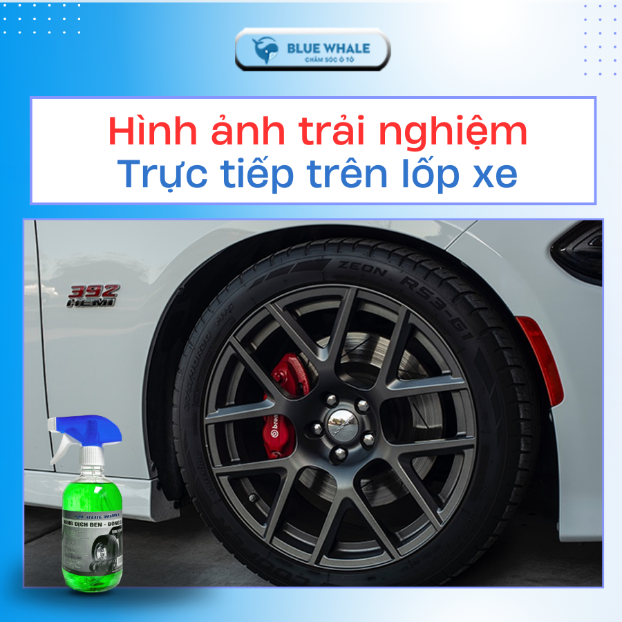 Combo chăm sóc làm đen bóng lốp (can 2L + bình 500ml) phù hợp với mọi loại lốp ô tô, xe máy, xe đạp điện