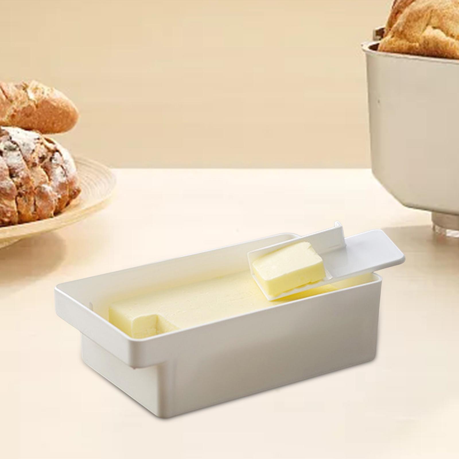 Butter Cutting Storage Box with Lid Butter Container Dustproof Case Multipurpose Cheese Serving Tray Hold 200G Butter Dish for Fridge