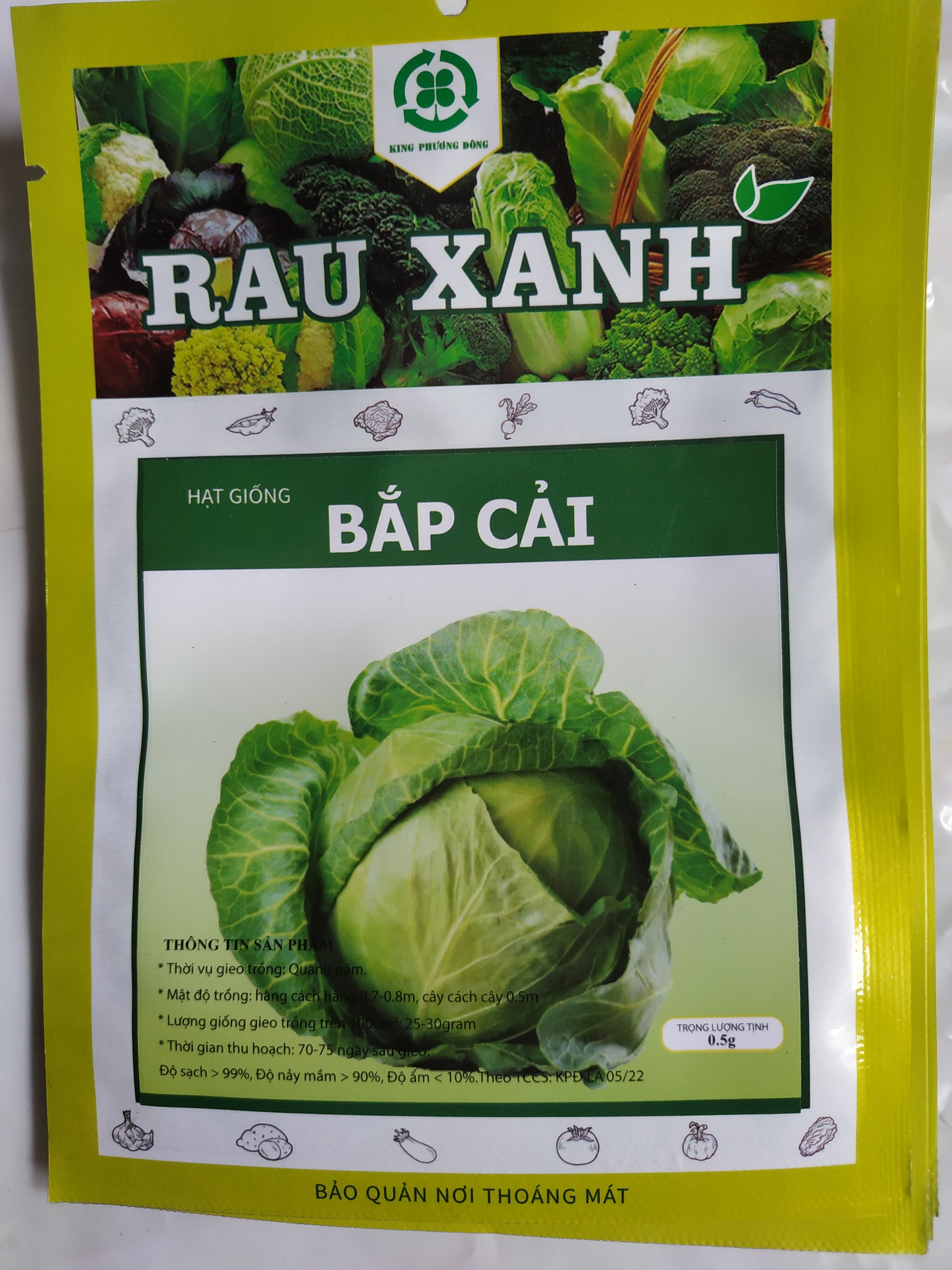 Hạt giống BẮP CẢI - gói 0.5 gram