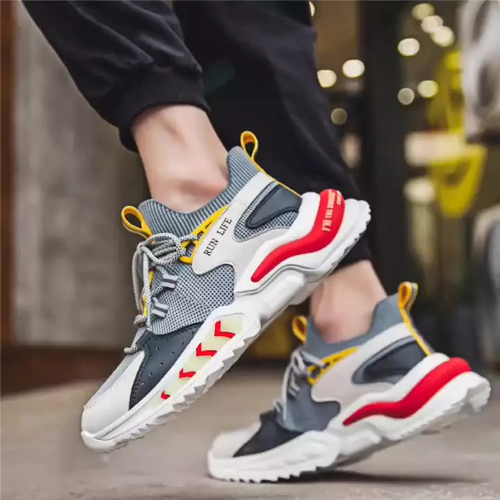 Giày Thể Thao Nam GEMI - Giày Sneaker Màu Đen - Trắng - Xám, Giày Thể Thao Họa Tiết Dấu Phẩy Đơn Giản - G5200