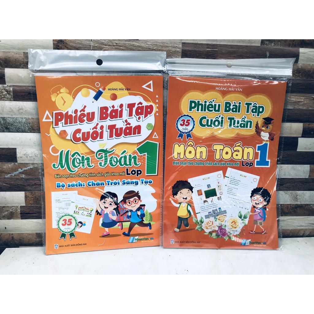 phiếu bài tập môn toán, tiếng việt lớp 1 chân trời sáng tạo