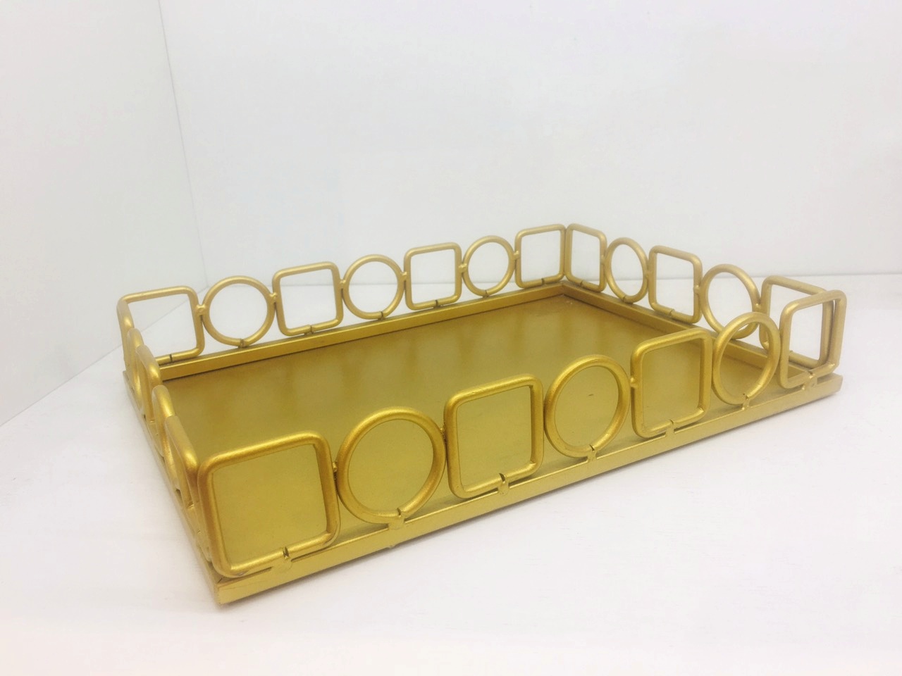 Khay chữ nhật họa tiết phong cách cổ điển GOLDEN TRAY 6087A