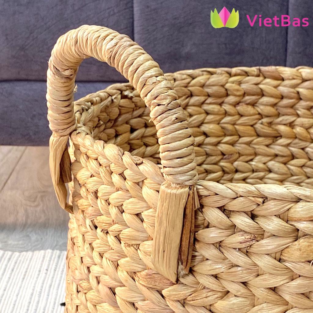 VIETBAS Giỏ lục bình đựng đồ, decor trang trí nhà cửa, giỏ bèo đựng đồ