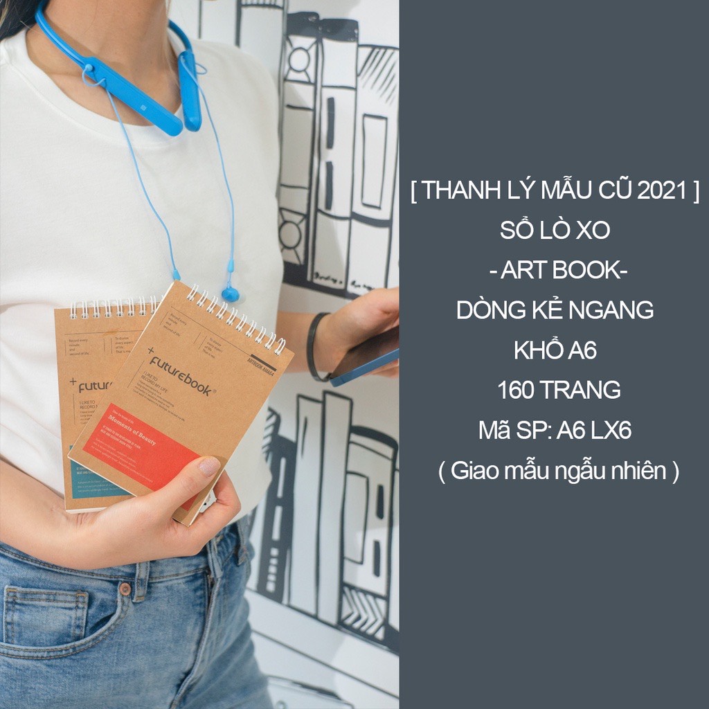 [Thanh lý Mẫu Cũ 2021] Sổ Lò Xo Art Book A6- Kẻ Ngang- 160 Trang. MSP: A6LX6 . VPP FUTUREBOOK. Giao mẫu ngẫu nhiên.