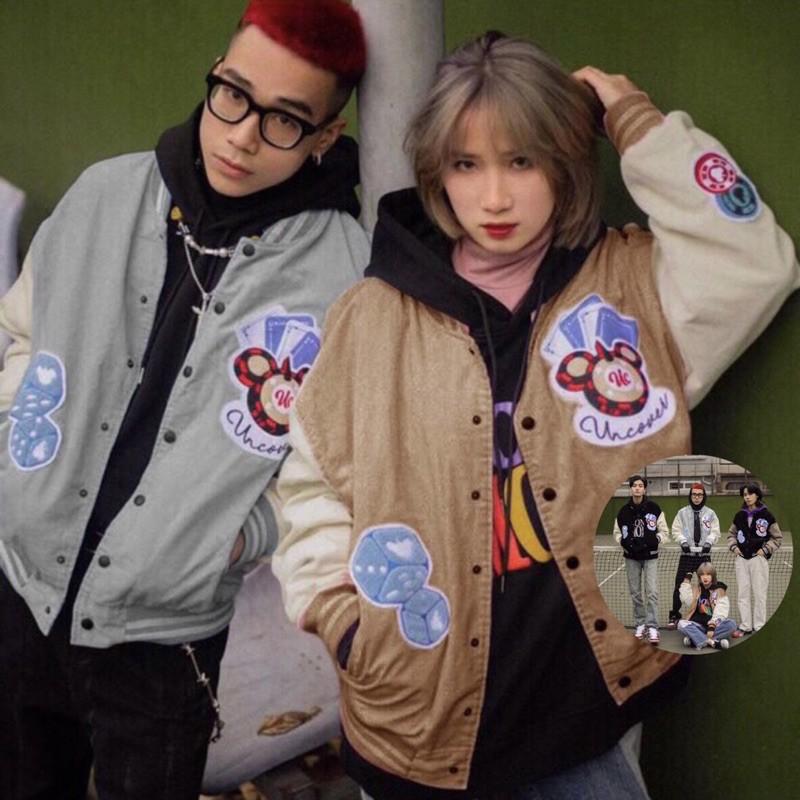 Áo Khoác Nhung NAM NỮ Cao Cấp Hàng QUẢNG CHÂU Bomber Jackets Form Rộng Unisex Thêu UCNEW