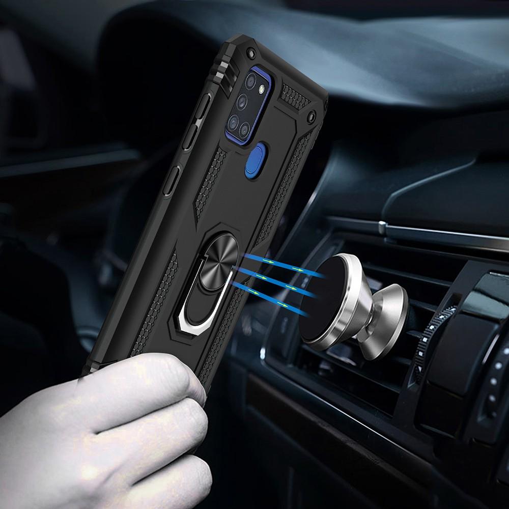 Ốp lưng cho Samsung A21S A31 A11 A51 A01 A71 chống sốc 2 lớp kèm nhẫn xoay làm giá đỡ
