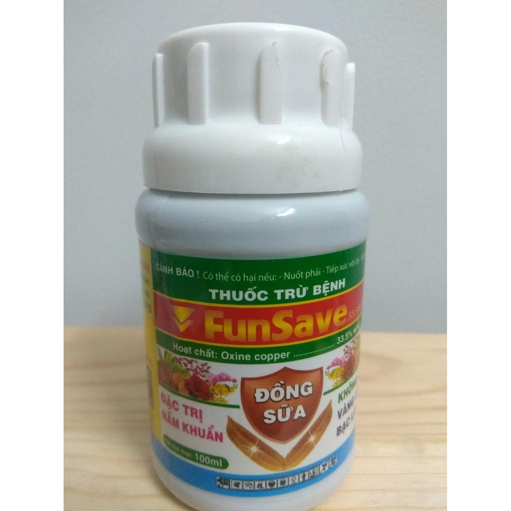 Sản phẩm Đồng sữa Funsave trừ nấm khuẩn không lo vàng lá, bạc lá - chai 100 ml