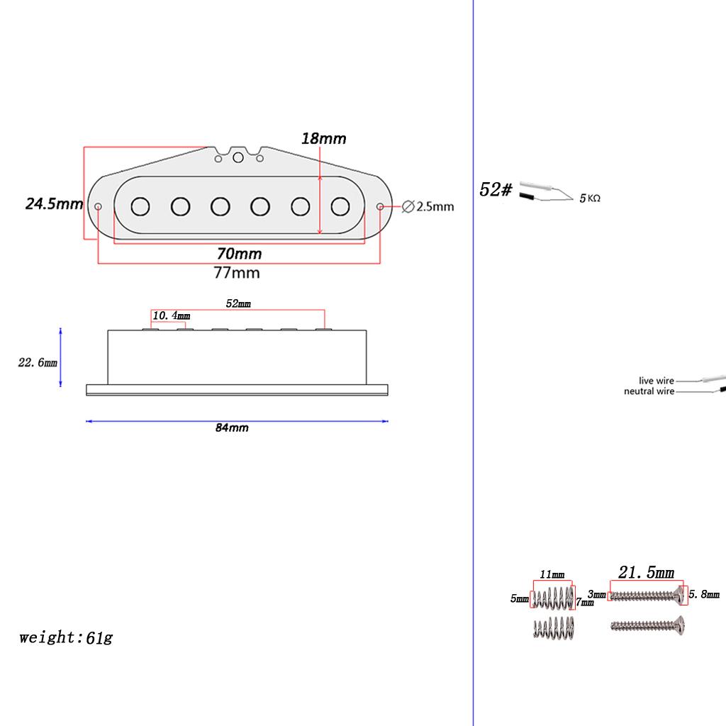 Đàn Guitar Điện Bán Tải Đơn Phối Xanh Pickup cho ST Đàn Guitar Đen