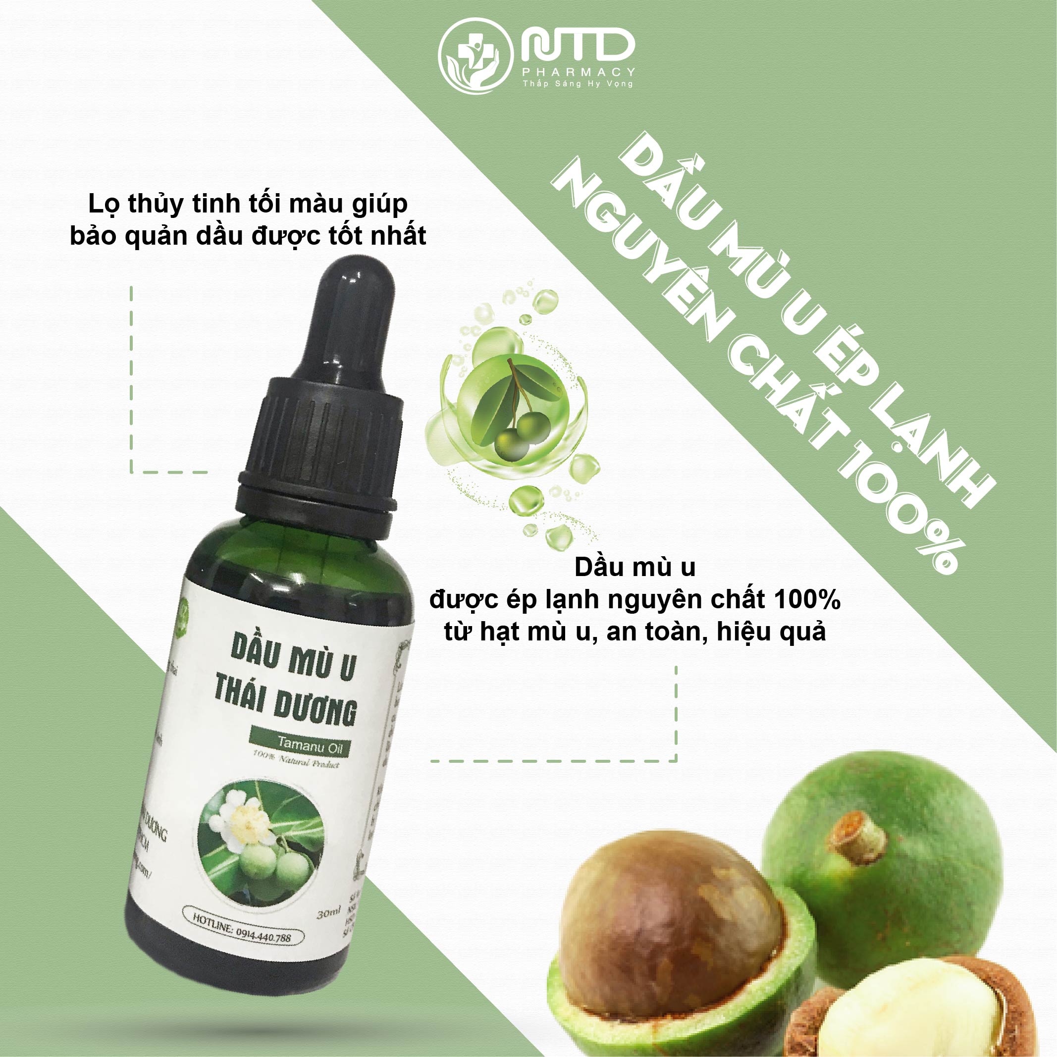 Dầu mù u Thái Dương 30ML - Chăm sóc làn da bé, giảm bỏng, giảm ngứa, giảm hăm tã,...