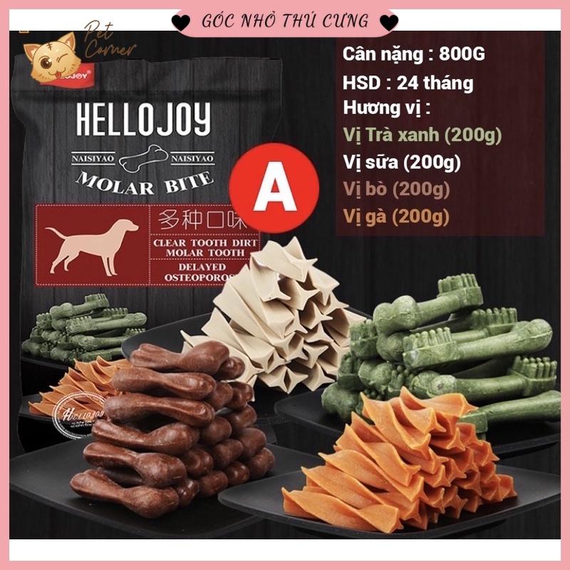 Xương gặm làm sạch răng cho chó Hello Joy gói 800gr