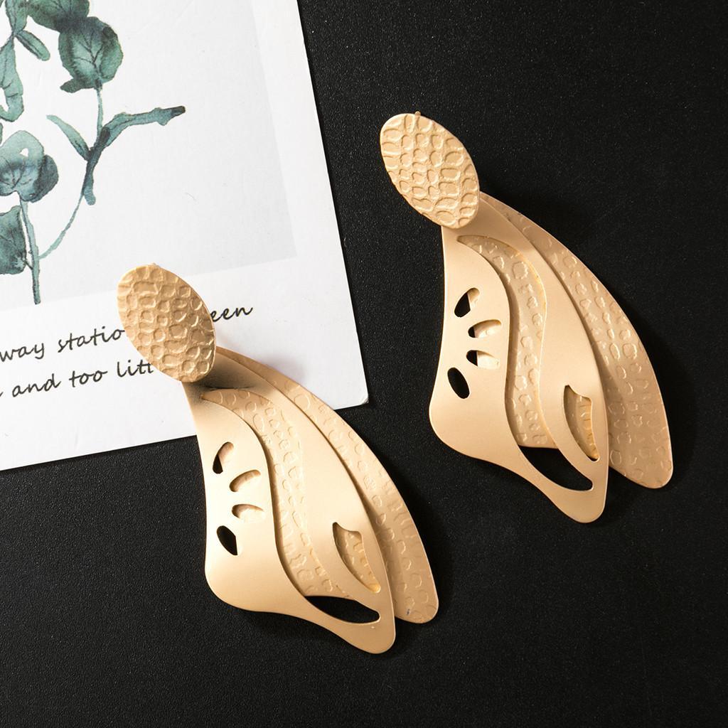 Geometric Dangle Earrings Retro Chunky Drop Earrings Costume Jewelry Golden