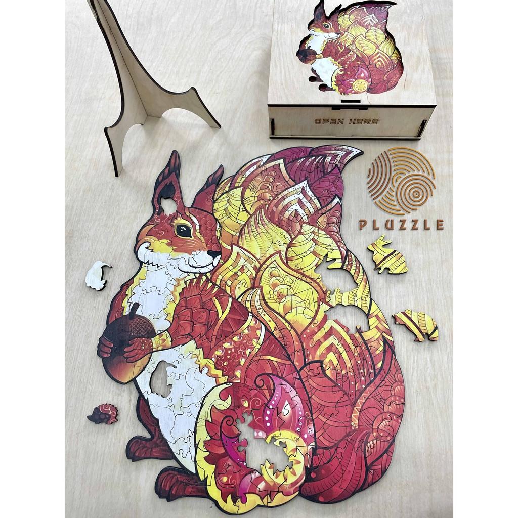 Bộ xếp hình gỗ thông minh puzzle đồ chơi ghép hình - Con Sóc Hạt Dẻ - PZ033