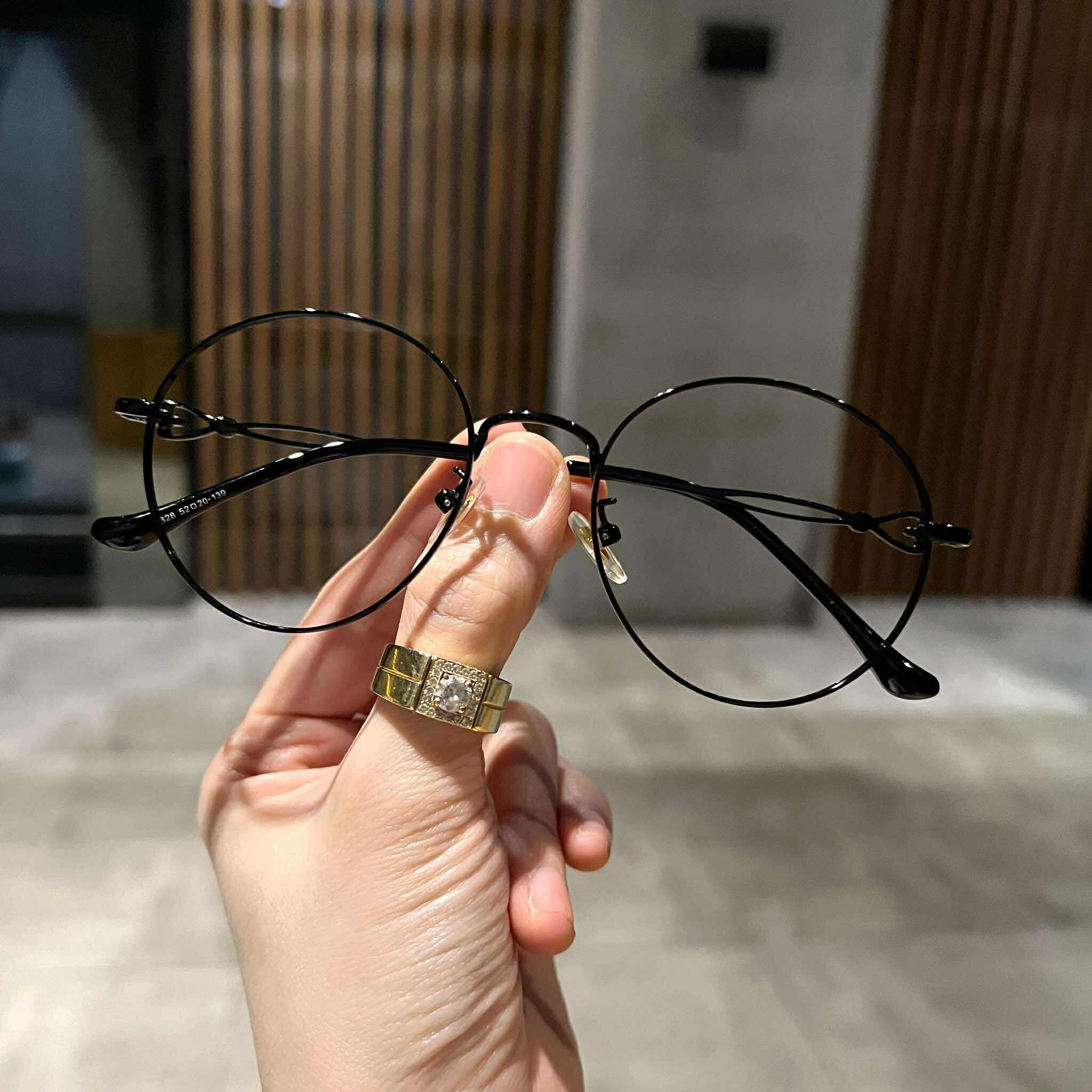 Kính thời trang dáng Mắt tròn xoe kim loại cao cấp