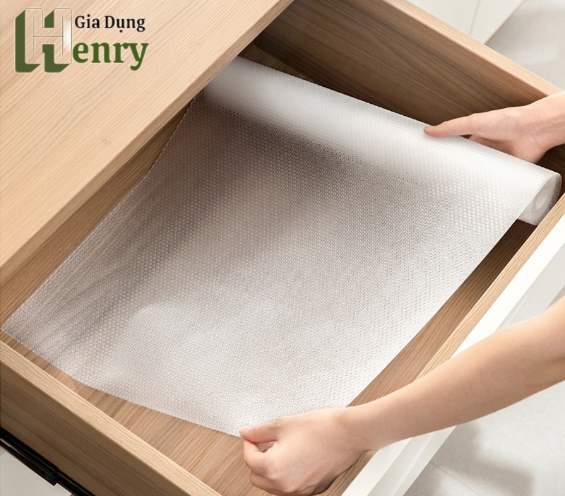 Tấm Lót Tủ Bếp Tấm Lót Bảo Vệ Tủ Lạnh Chống Bẩn Dầu Mỡ Chống Trượt Chống Ẩm Mốc - Cuộn 150cmx45cm - Hàng Chính Hãng HENRYSA