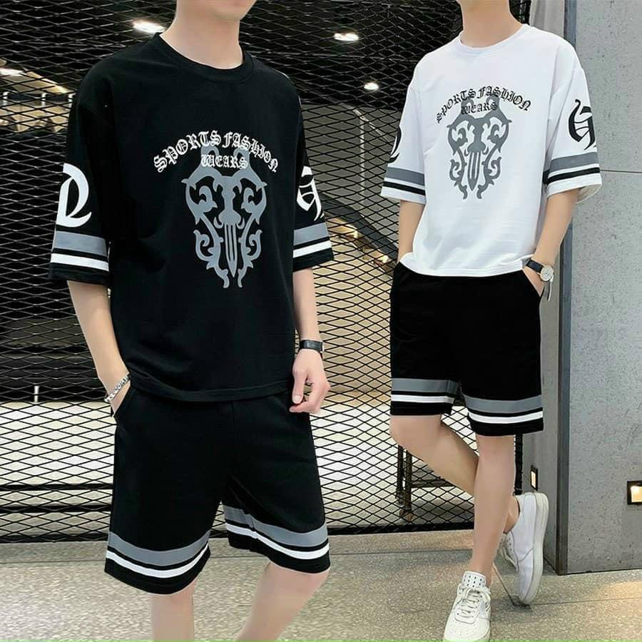 [HOT] Sét Đồ Bộ Nam Thể Thao Mùa Hè Với Chất Vải Thun Lạnh Co Giãn Họa Tiết Đẹp Thời Trang  Siêu Đẹp HTM FASHION - Trắng