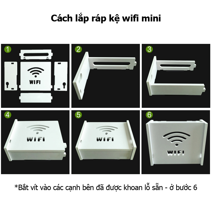 Kệ wifi mini Lá may mắn treo tường không khoan tặng kèm móc treo cường lực