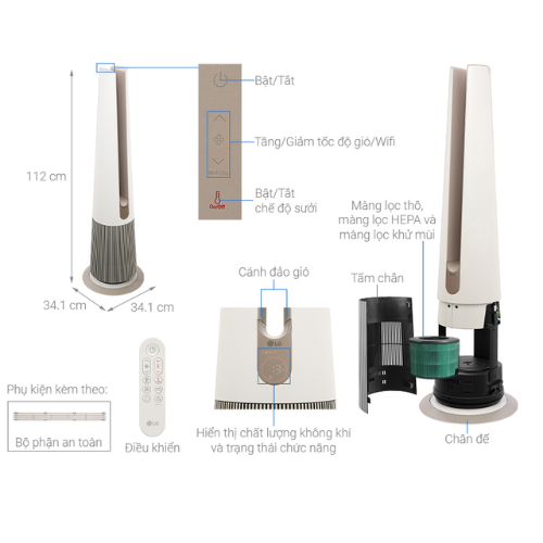 Máy Lọc Không Khí LG PuriCare FS15GPCJ0 - Hàng Chính Hãng